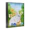 Stupell Industries Happy Easter Spring Bunny Rabbit Phrase Baby Chicks Framed Giclee Art